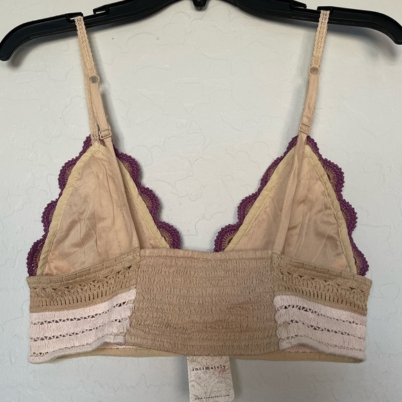 Free People Intimately Weekend Soft Pink Combo Crochet Bralette Top size Small - Picture 6 of 9